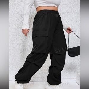 SHEIN EZwear Plus Flap Pocket Side Cargo Pants